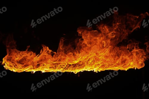 Preview: Blazing flames on black background