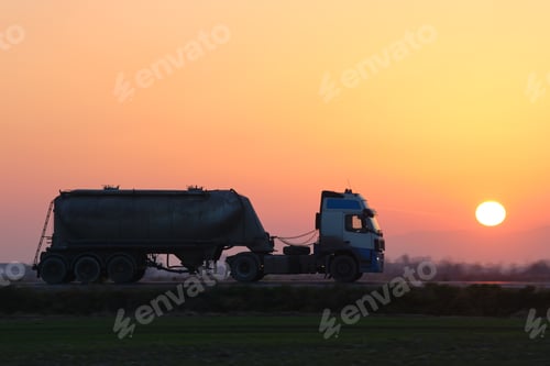 Preview: Petrol cargo truck driving on highway hauling oil products.
