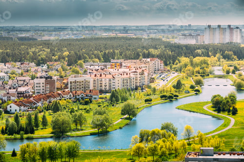 Preview: Minsk, Belarus. Houses In A Residential Area In Sunny Day