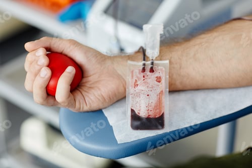 Preview: Close Up of Man Donating Blood
