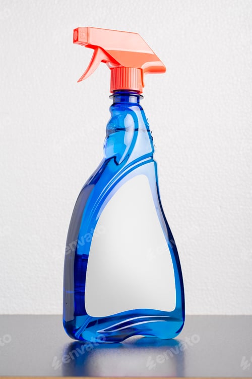 Preview: Cleaning liquid bottle in front of light gray background mock-up series 238