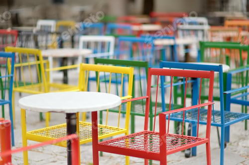 Preview: Empty stylish street cafe in Europe