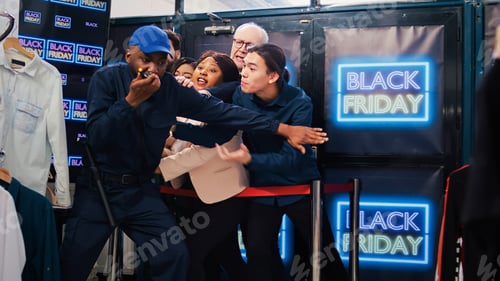 Preview: Black friday shoppers argue at entrance
