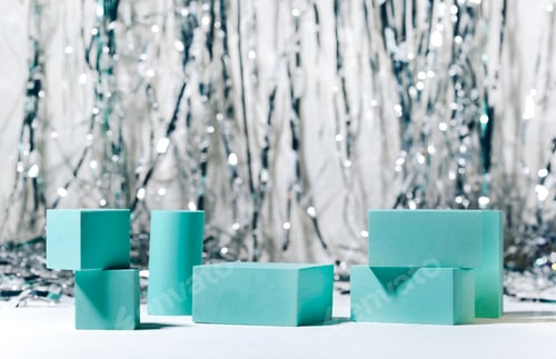 Preview: catwalks for displaying products on a New Year's background