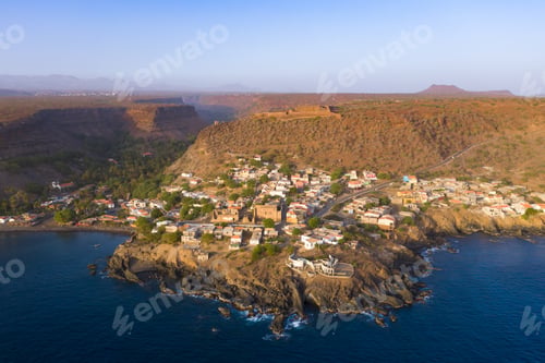 Preview: Aerial view Cidade Velha city in Santiago - Cape Verde - Cabo V