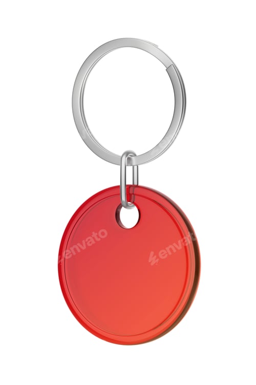 Preview: Red plastic keychain