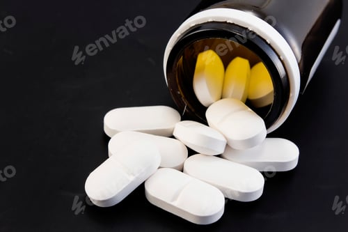 Preview: Antibiotic on a Black Background