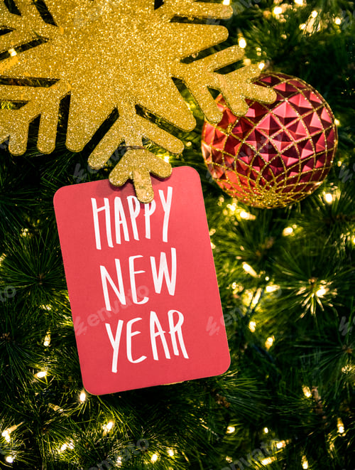 Preview: Closeup of a Happy New Year tag