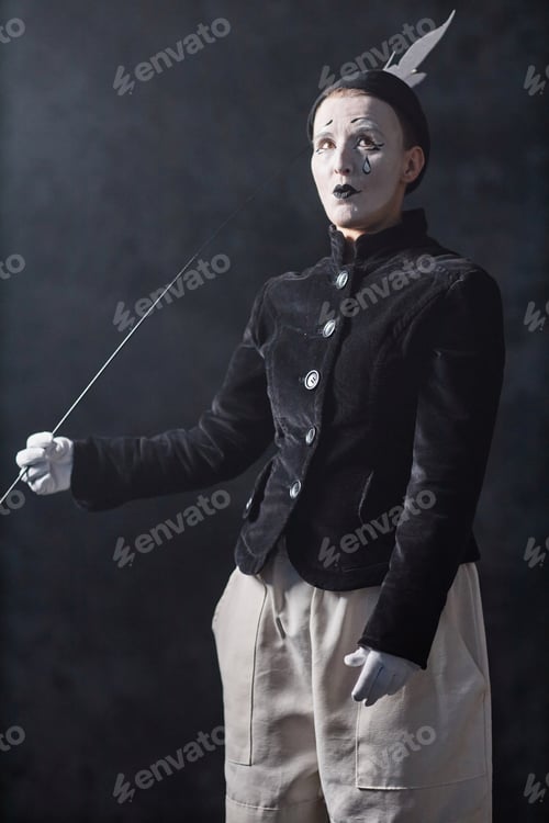 Preview: Mime Acting on Stage in Costume