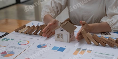 Preview: Real Estate House Insurance. Domino Chain Challenge And Risk Protection