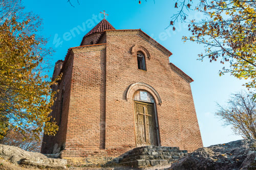 Preview: Albanian church near Qakh city. Ancient Kurmukhi temple in north Azerbaijan. XII - XIII centuries