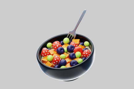 Preview: Fruit salad bowl with fork