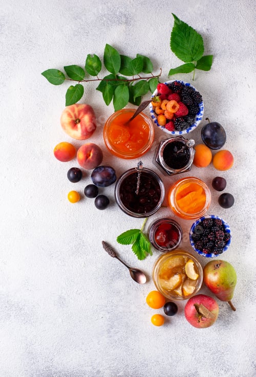Preview: Assortment of different jams in jars