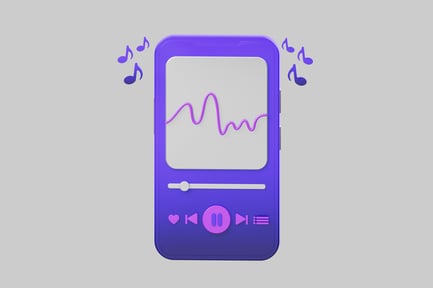 Aperçu: Interface du lecteur de musique mobile violette