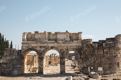 Preview: majestic ancient architecture in famous hierapolis, turkey