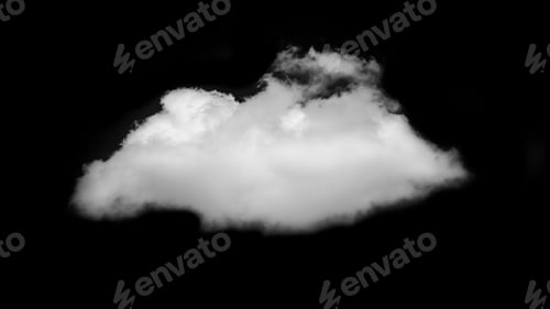 Preview: White cloud fluffy isolated on black background