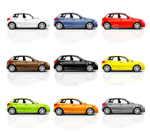 Preview: Collection of Multicolored 3D Modern Cars