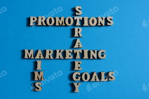 Preview: Marketing, Promotions, Strategy, Goals, Aims, words as crossword