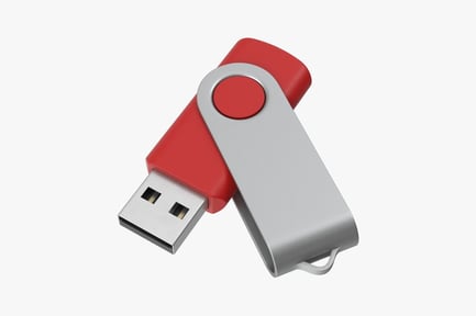 Preview: Red USB Drive with Swivel Metal Cover