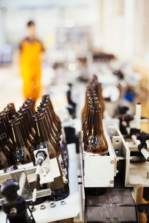 Preview: Bottle filling machine in a brewery.