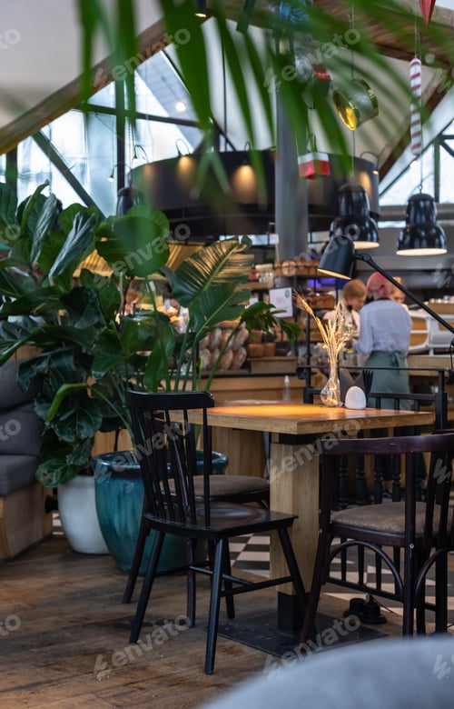 Preview: Details of the interior of modern cafe or coffee house.