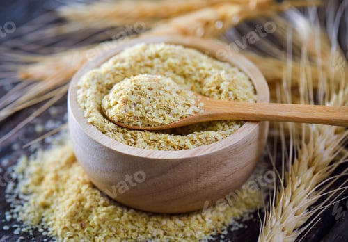 Preview: Wheat germ in wood bowl