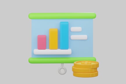 Preview: Finance chart with stacked coins