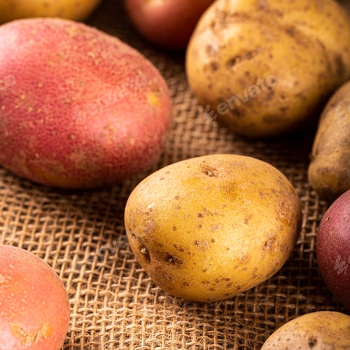 Preview: Raw whole washed organic potatoes
