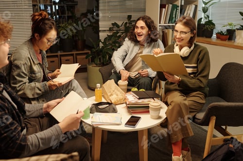 Preview: Teens Studying Together in Cozy Lounge