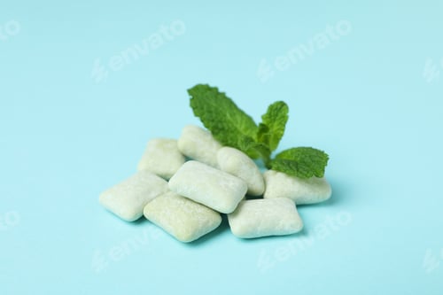 Preview: Concept of chewing or bubble gum, close up