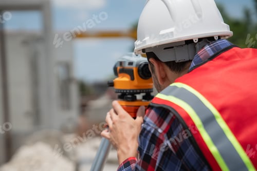Preview: Civil or construction engineer using a survey camera, or an engineer with an auto level camera.