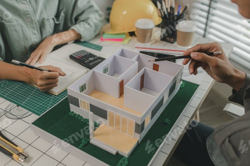 Preview: engineer and investor are negotiating the details of a housing project that will soon be built, an a
