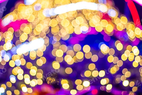 Preview: Holiday decoration concept .Christmas bokeh lights. Copy space
