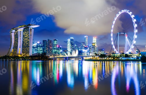 Preview: Singapore skyline at night