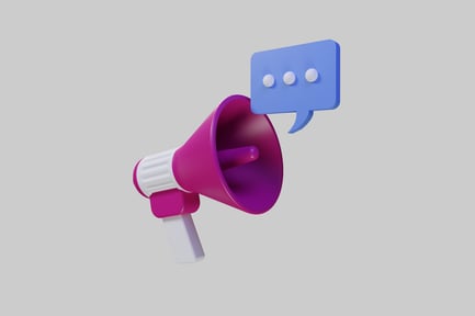 Preview: Pink megaphone with speech bubble