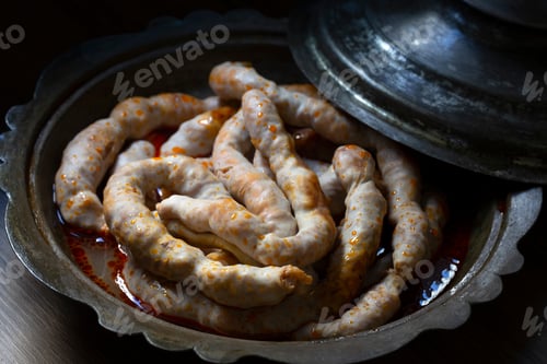 Preview: Middle Eastern dishes, offal dishes, stuffed sheep intestines (Turkish name; Mumbar dolmasi)