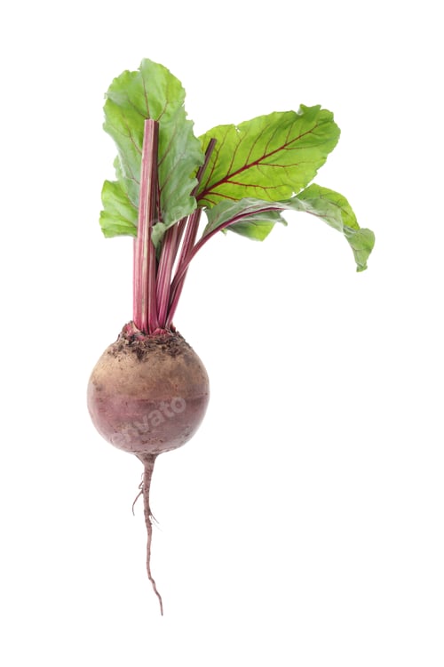 Preview: Whole fresh red beet with leaves isolated on white