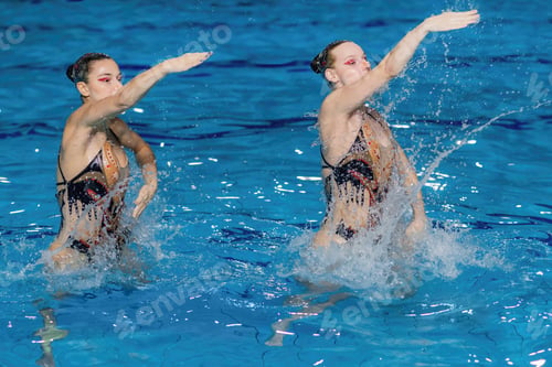 Preview: Grace and precision of a synchronized swimming duet,