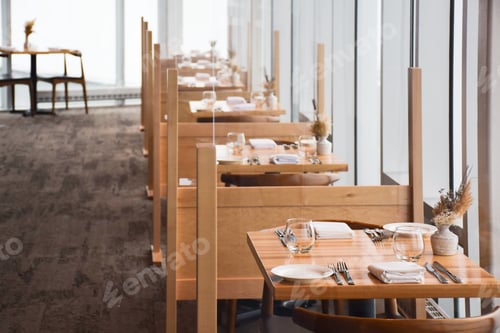 Preview: Tables set and ready in a restaurant