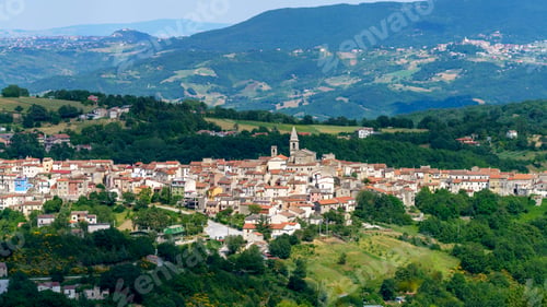 Preview: Landscape in Molise near Macchiagodena and Frosolone. View of Sant Elena Sannita
