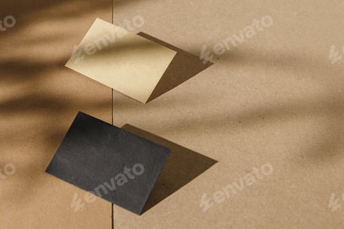 Preview: Foliage shadow on paper background with business card