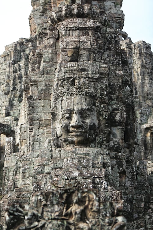 Preview: Antique statue standing majestically in the Angkor Wat temple complex in Cambodia