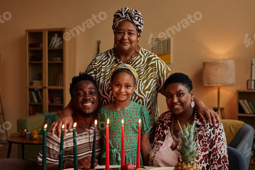 Preview: Black Family Celebrating Kwanzaa
