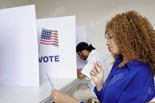 Preview: Woman Choosing Candidate To Vote