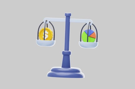 Preview: Balance scale with chart and coin