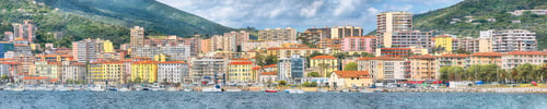 Preview: Astonishing morning cityscape of Ajaccio city and port.