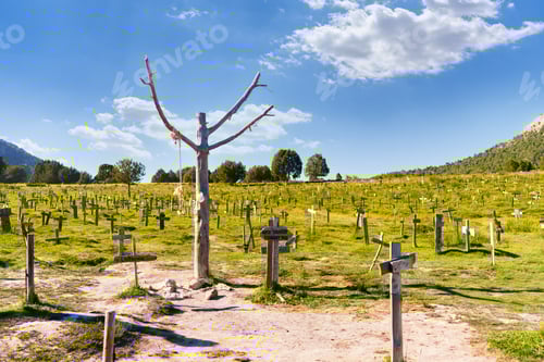 Preview: Sad hill cemetery movie set western landscape in burgos