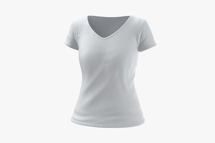 Preview: Women's Fitted White V-Neck Tee
