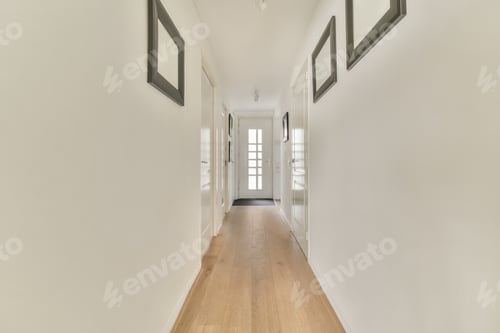 Preview: White corridor in modern apartment