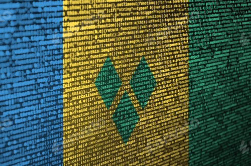 Preview: Saint Vincent and the Grenadines flag is depicted on the screen with the program code